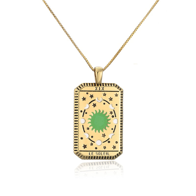 French Gold Tarot Necklace - Pendant | Major Arcana Jewelry