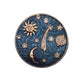 Celestial Blue Star, Moon, Sun and Galaxies Badge Pin