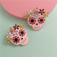 Crystal Skull Pink Earring Set | Spiritual Jewelry