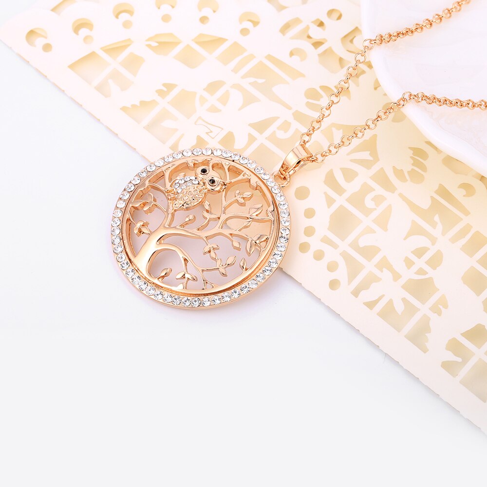 Owl and 'Tree Of Life' Pendant Necklaces | Rose Gold, Gold, and Silver