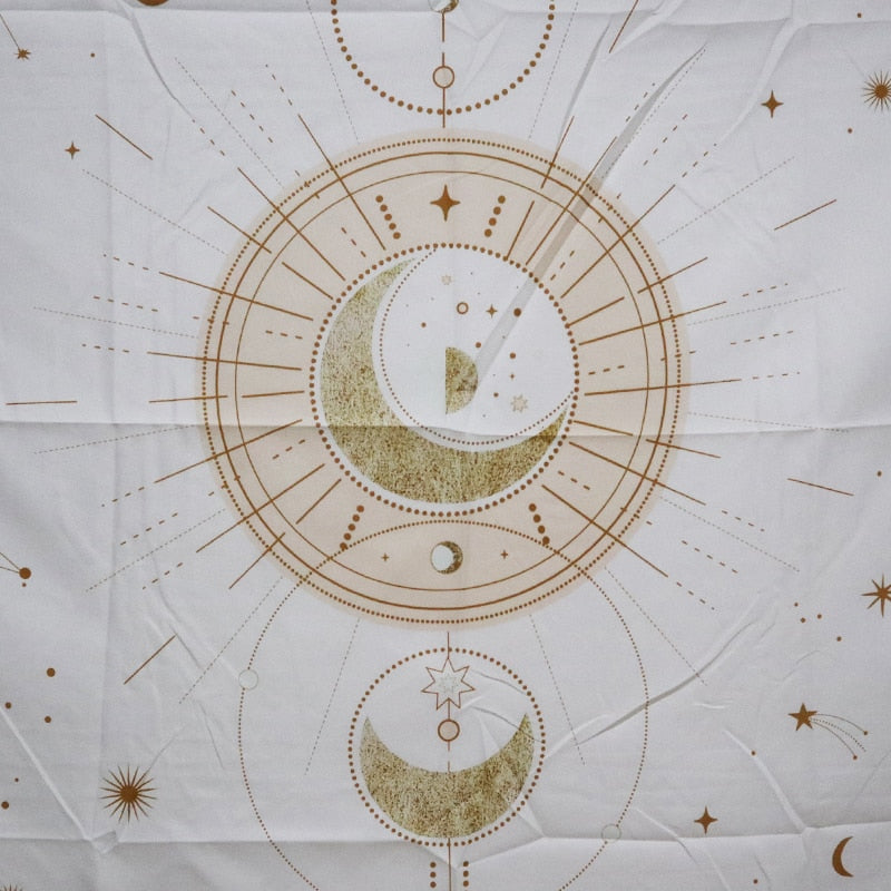 Astrology Moon Phase & Tarot Card Tapestry | Hanging Wall Art, Witchcraft, Occult, Wicca Wall Decor