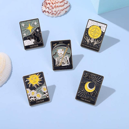 Halloween Tarot Card Enamel Pins | Rider-Waite-Smith