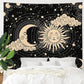 Sun and Moon Tapestry Aesthetic Starry Sky Tapestry Black Dark Spiritual Tapestries Wall Hanging Room Decor for Bedroom Livingro