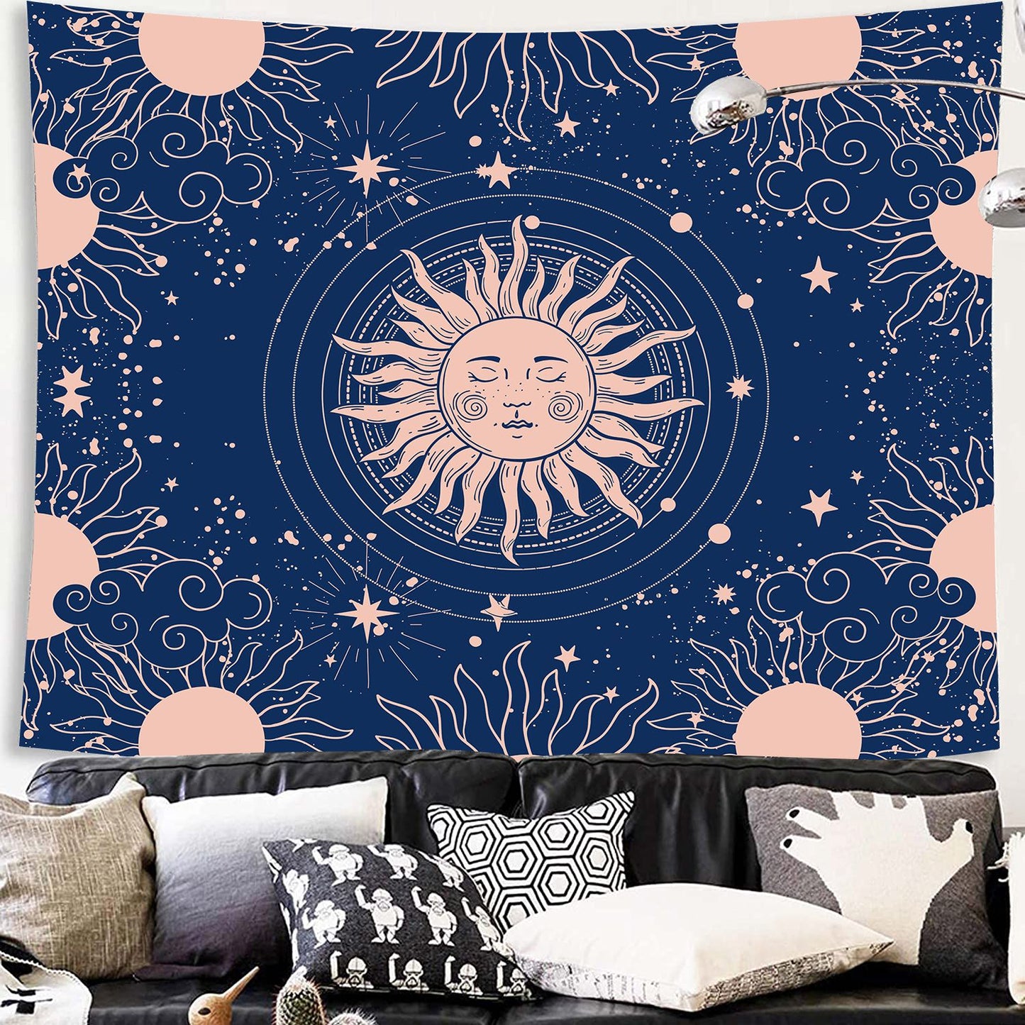 Astrology Moon Phase & Tarot Card Tapestry | Hanging Wall Art, Witchcraft, Occult, Wicca Wall Decor