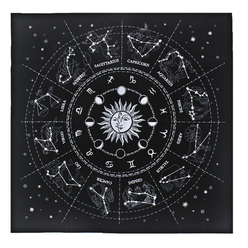 Tarot Card Divination Mat | '12 Constellations' Starry Design