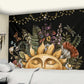 Vintage Sun Tapestry Wall Hanging Botanical Celestial Floral Wall Tapestry Hippie Flower Wall Carpets Dorm Decor Starry Carpet