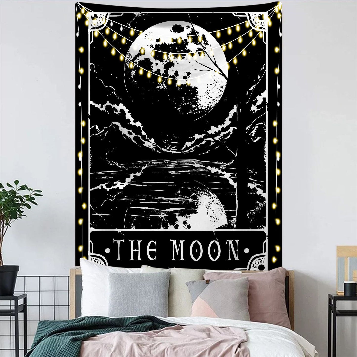 Astrology Moon Phase & Tarot Card Tapestry | Hanging Wall Art, Witchcraft, Occult, Wicca Wall Decor