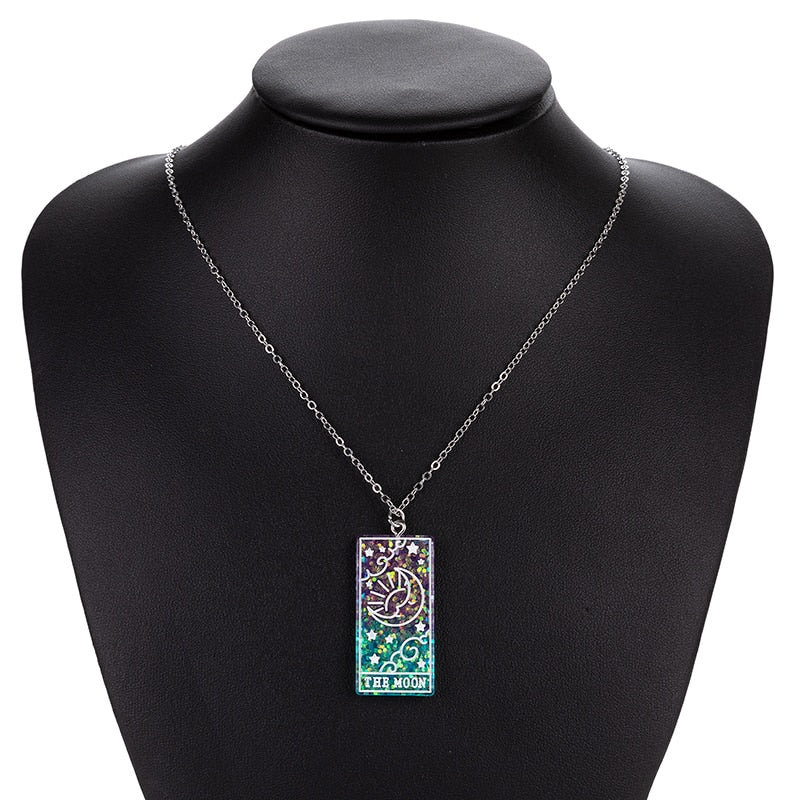 Tarot Card Charm Necklace | Multicolor Major Arcana Jewelry