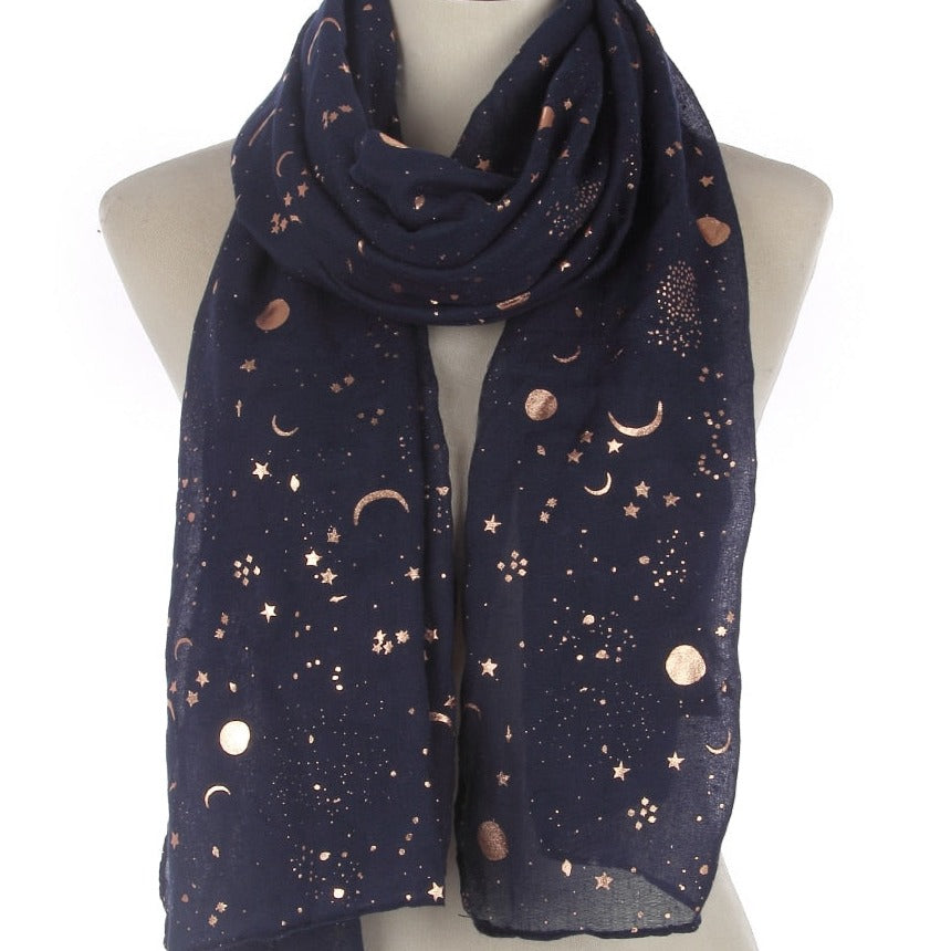 Celestial Gold Star - Moon Scarf | Cosmic, Astrology Fashion