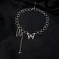 Punk Butterfly Choker Necklace | Stainless Steel Star Pendant