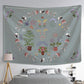 Moon Phase Tapestry Wall Hanging Plants Celestial Flowers Starry Sky Bohemian Witchcraft Hippie Home Decor