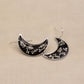 Moon Crescent Earrings with Pressed Flowers|Floral & Moon Jewelry