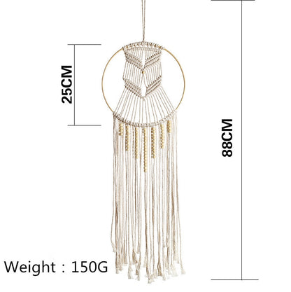 48h Moon And Star Macrame Wall Hanging Tapestry  Boho Wall  Decor Macrame Deco Pared Handmade Kids Girls Room Decoration Gift