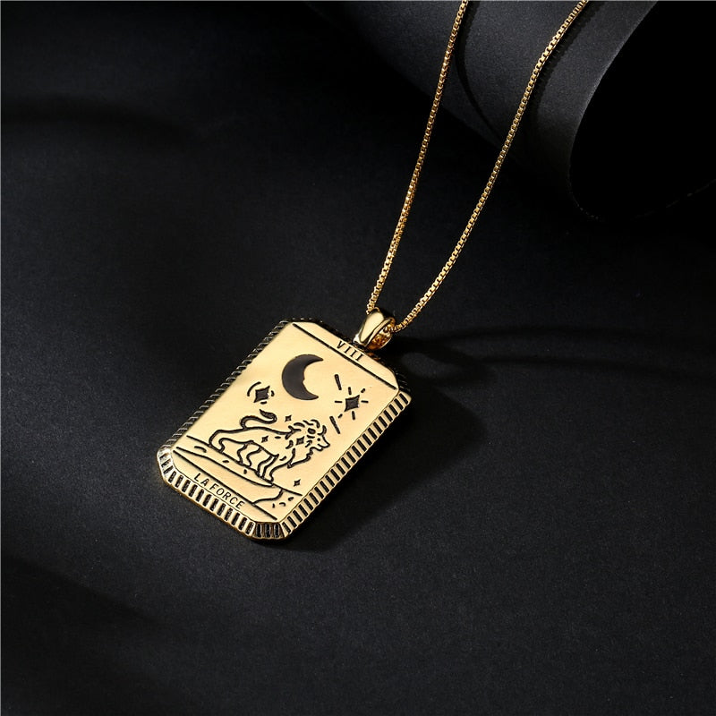 French Gold Tarot Necklace - Pendant | Major Arcana Jewelry