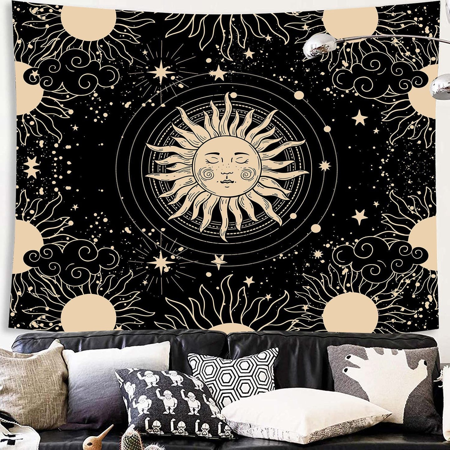 Astrology Moon Phase & Tarot Card Tapestry | Hanging Wall Art, Witchcraft, Occult, Wicca Wall Decor