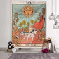 Mandala Tarot Tapestry Wall Hanging Moon Phase Change Tapestries Bedroom Decor Bedspread Throw Cover Sun Moon Wall Decor 95x73CM