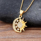 Gold Sun - Moon Pendant - Necklace | Spiritual Jewelry