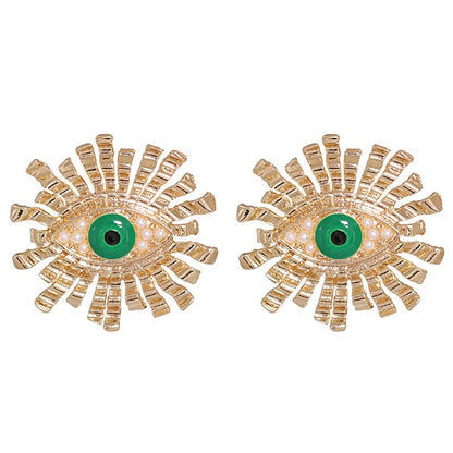 Evil Eye Gold Sun Earrings | Spiritual Jewelry