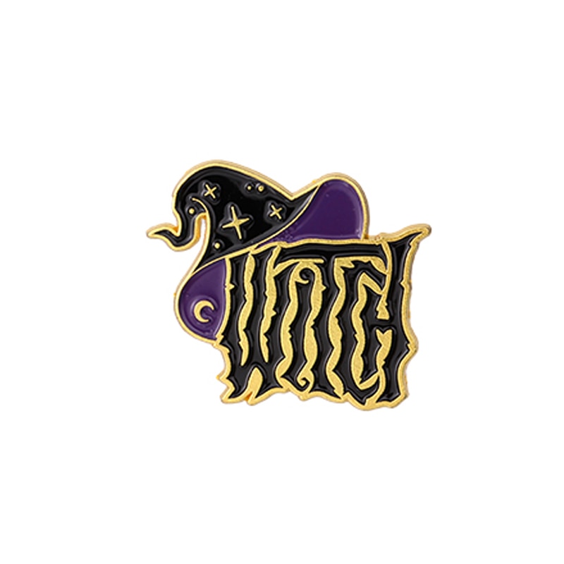 Witch Enamel Pin | Witchcraft Brooch & Tarot Cards, Moon Phase, Witches Hat