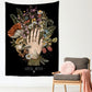 Vintage Sun Tapestry Wall Hanging Botanical Celestial Floral Wall Tapestry Hippie Flower Wall Carpets Dorm Decor Starry Carpet