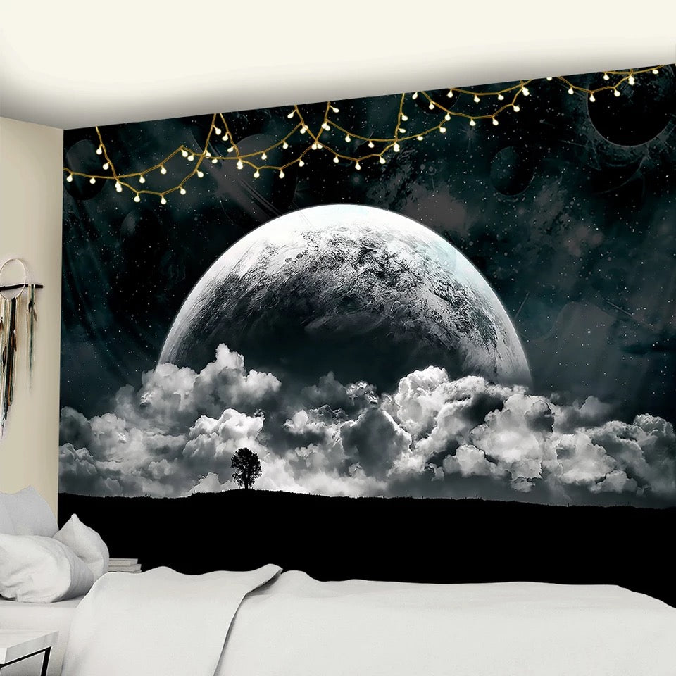 Aesthetic Full Moon Tapestry | Lunar Style