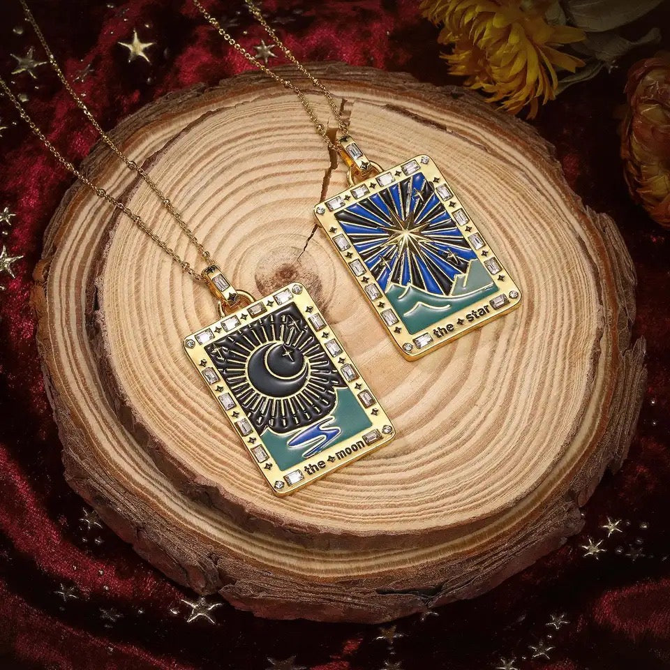 Dainty Tarot Card Necklace | Elegant Tarot Major Arcana Pendant