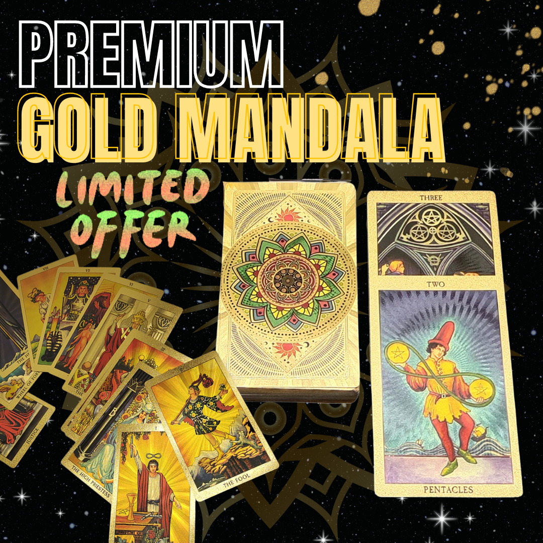 Premium Gold Mandala Tarot Card Deck | Rider-Waite-Smith