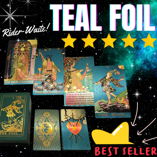 Teal Foil Premium Rider-Waite-Smith tarot Card Deck