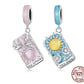 Sterling Silver Tarot Cards Pink/Blue Heart Charms | DIY Jewelry