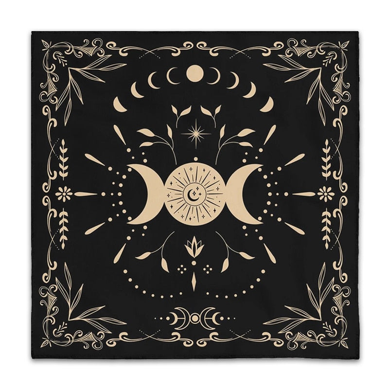 Tarot Moon Divination Tapestry/Mat | Wall Hanging Tapestry, Tarot Practice Mat