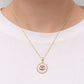 Gold Evil Eye Necklace, Circle Pendant (Green)  | Spiritual Jewelry