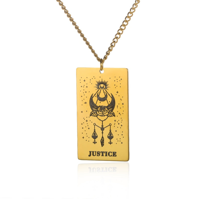 Gold / Silver Plated Classic Tarot Cards Pendant and Necklace | Major Arcana, Spiritual Jewelry