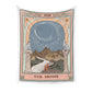 Sun Moon Tarot Starry Tapestry White Black Wall Hanging Bohemian Gypsy Psychedelic Tapiz Witchcraft Astrology Tapestry