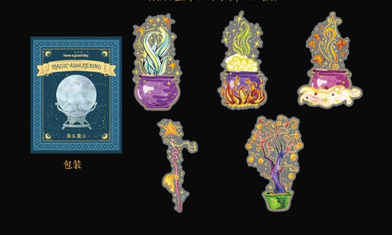 10pcs Magic Awakening Series Decorative Stickers Pack | Vintage Owl Theme for Scrapbooking