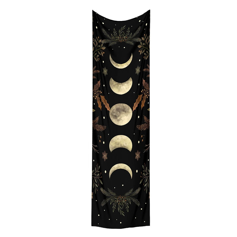 Moon Phases Floral Tapestry | Astrology, Moon Wall