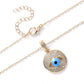 Turkish Style Zircon Jewelry Necklace Pendant Trendy Copper CZ Stone Enamel Hamsa Hand Evil Eye Necklace for Women Collier Femme