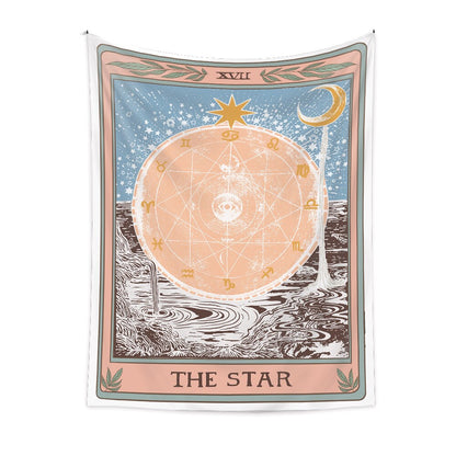 Sun Moon Tarot Starry Tapestry White Black Wall Hanging Bohemian Gypsy Psychedelic Tapiz Witchcraft Astrology Tapestry