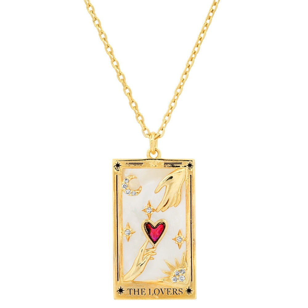 18k Gold Plated Tarot Card Necklace | Dainty, Major Arcana