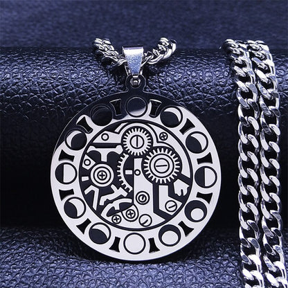 Stainless Steel Moon Phases Chain Necklace | Spiritual Jewelry