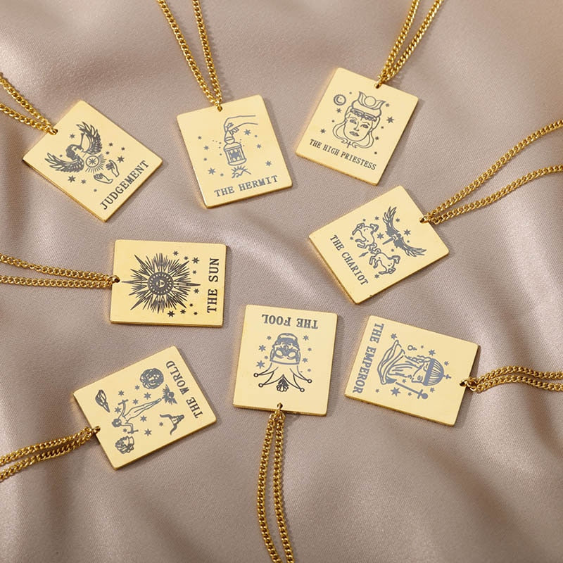 Vintage Tarot Card Pendant Necklace | Major Arcana Tarot Jewelry