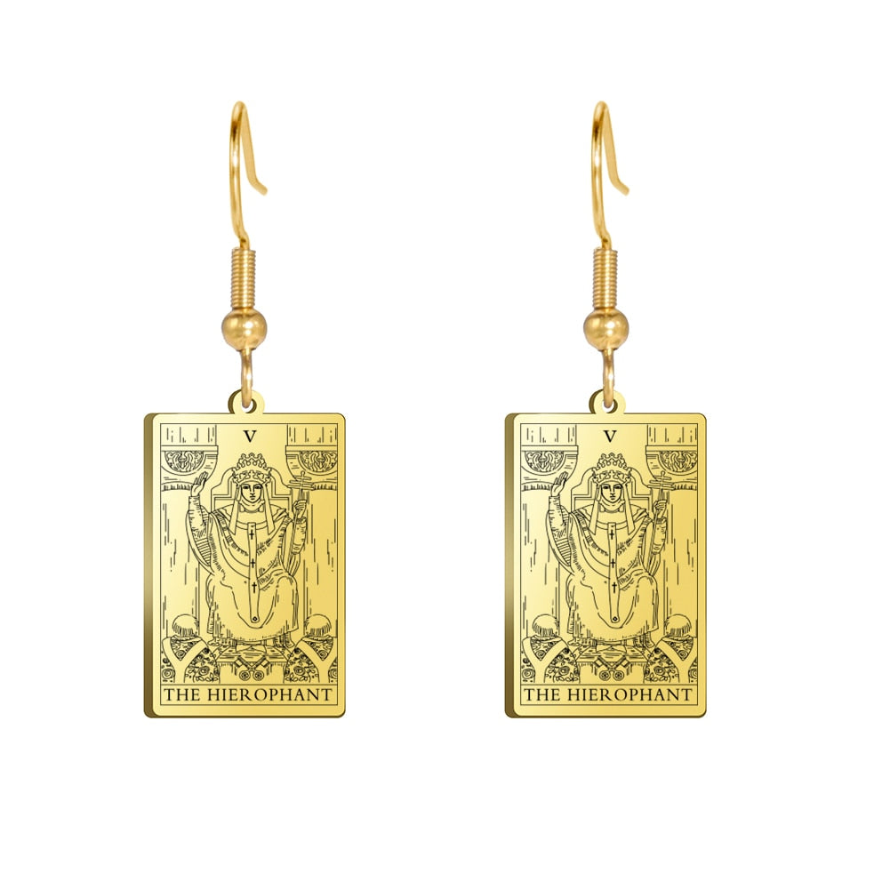 Tarot Card Gold/Silver Earring Set | Major Arcana, Spiritual Jewelry