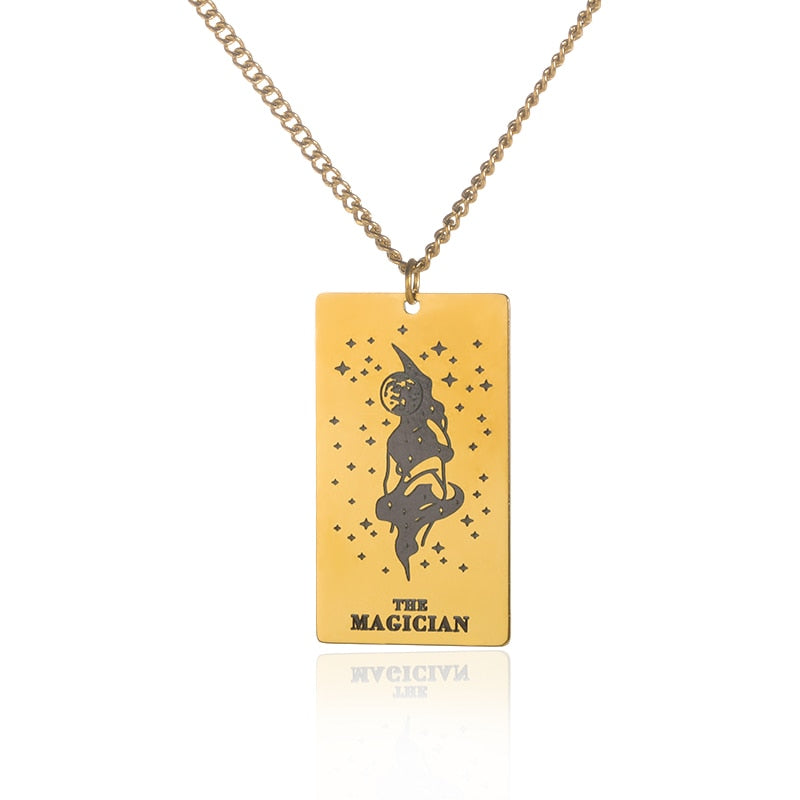 Gold / Silver Plated Classic Tarot Cards Pendant and Necklace | Major Arcana, Spiritual Jewelry