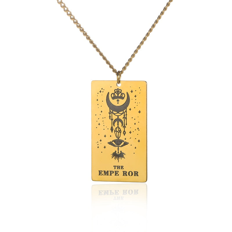 Gold / Silver Plated Classic Tarot Cards Pendant and Necklace | Major Arcana, Spiritual Jewelry