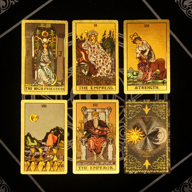 Mystic Astro Gold & Silver Foil Tarot Card Deck | Rider-Waite-Smith