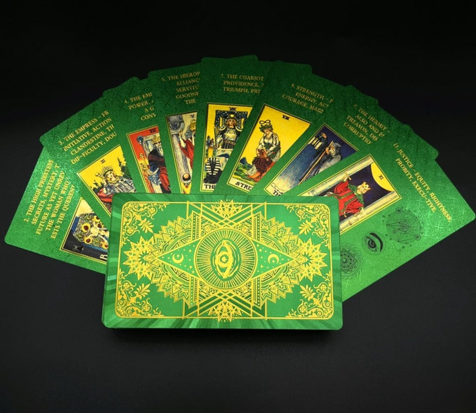 Emerald Foil Tarot Card Set | Rider-Waite Divination Deck
