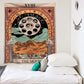Mandala Tarot Card Pattern Blanket Tapestry Wall Hanging Tapestries Bedroom Bedspread Throw Cover Sun Moon Wall Decor 95x73CM