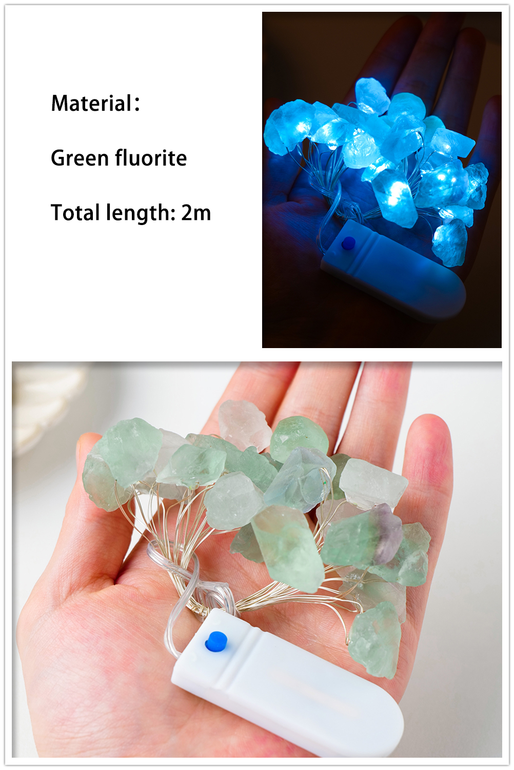 Natural Quartz Crystal Gemstone Glow Lights | Amethyst, Citrine Crystals for Healing