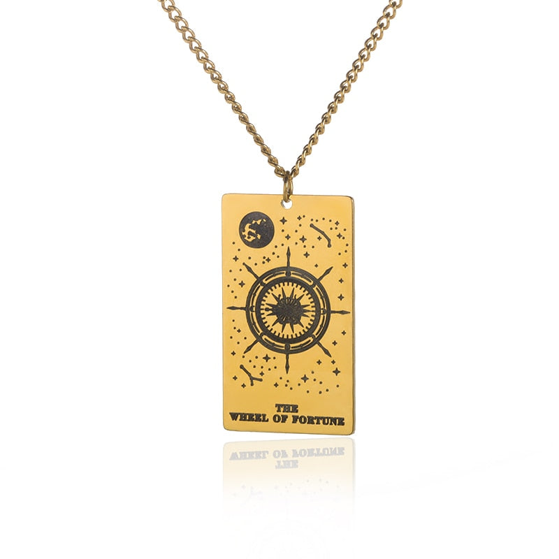 Gold / Silver Plated Classic Tarot Cards Pendant and Necklace | Major Arcana, Spiritual Jewelry