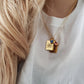 Gold Tarot Card & Birthstone Necklace-Pendant | Major Arcana Design , Handmade