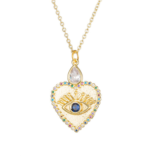 18k Gold Crystal Heart Necklace | Spiritual, Bohemian Jewelry